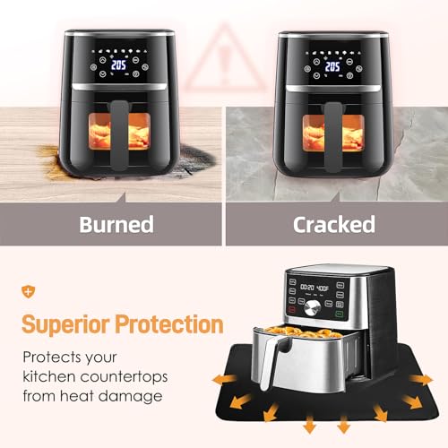Heat Resistant Countertop Mats (2-Pack) - 18x15" Fireproof Silicone Appliance Pad