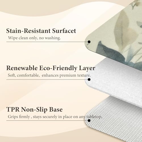 Washable Vinyl Placemats Set of 4 - 12x17 Inch Heat Resistant Table Mats