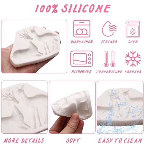 Christmas Deer Silicone Mold 3D Elk Fondant & Chocolate Cake Decorating Tool