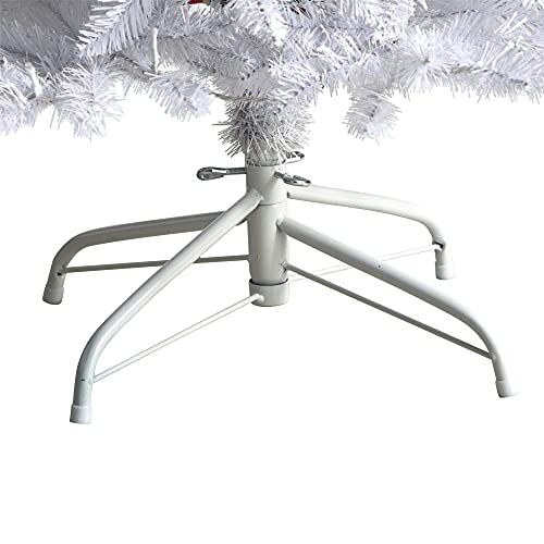 Nearly Natural 5ft Pre-Lit White Artificial Christmas Tree with 150 LEDs, Slim, Realistic Foliage