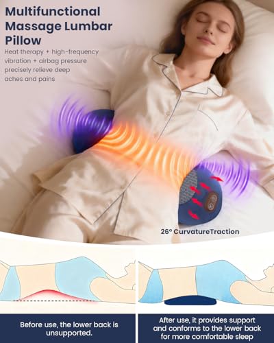 3-in-1 Wireless Lower Back Massager with Heat & Vibration