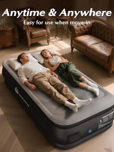 Twin Air Mattress with Built-in Pump and Integrated Pillow
