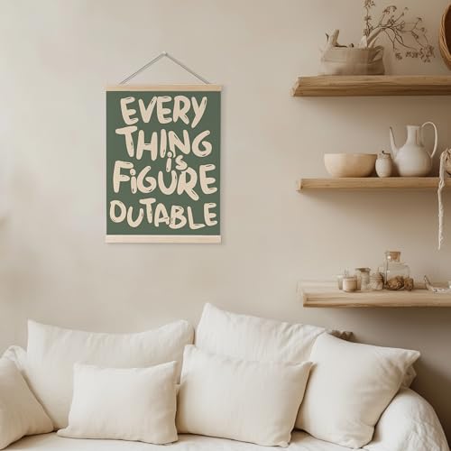 Inspirational Wall Art Poster with Wooden Frame 12x16 Inch