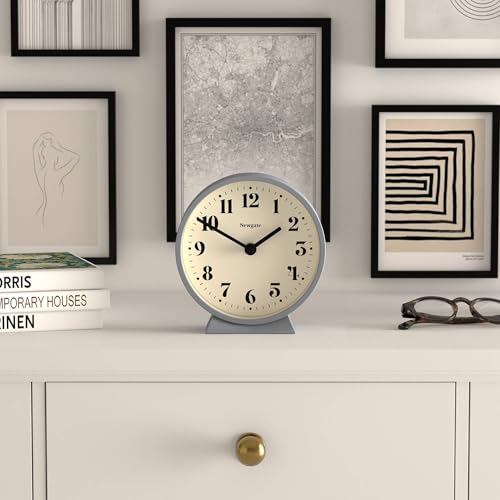 Modern Round Mantel Clock - French Navy Desk and Shelf Clock