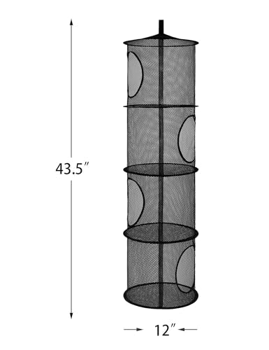 4-Tier Hanging Stuffed Animal Storage Organizer, Mesh Toy Net for Kids Room