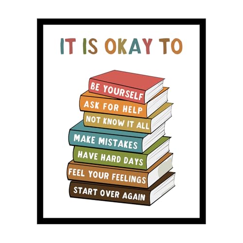 It Is Okay To Feel Poster Boho Classroom Sign 8x10 Unframed