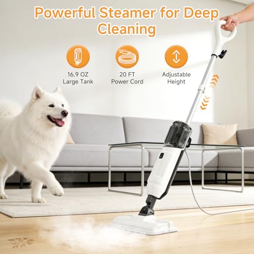 Multi-Purpose Steam Mop with Handheld Steamer for Hardwood and Tile Floors
