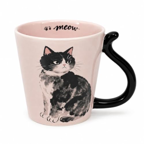 Cat Coffee Mug 18oz – Pink Variation (Cat-mug-Pink) Unique Gift for Cat Lovers