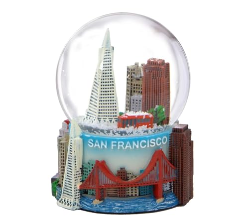 San Francisco Skyline Snow Globe with Golden Gate Bridge, 3.5 Inch