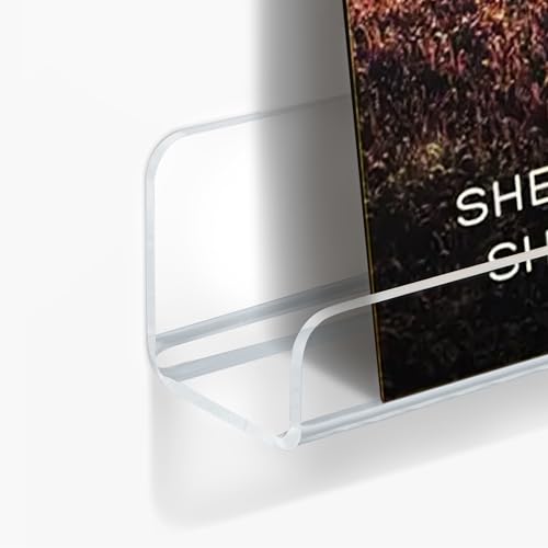 Clear Acrylic Vinyl Record Wall Mount Shelves - 12 Inch Floating Ledges (8 Pack)