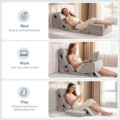Orthopedic Wedge Pillow Set for Back Surgery Recovery - 6PCS