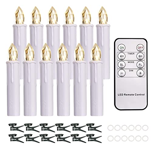 JOSU 4 PCS Window Candles + 12PCS Christmas LED