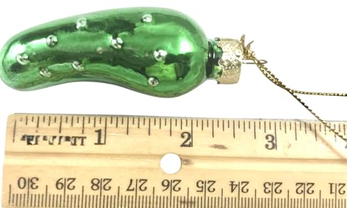 German Glass Christmas Pickle Ornament - Traditional Holiday Tree Decor