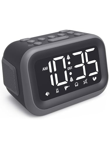 Super Loud 115dB Alarm Clock for Heavy Sleepers - Dual Alarms & LED Display