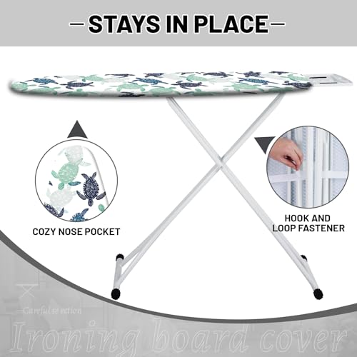 15x54 Inch Ironing Board Cover and Pad, Sea Turtle Beach Coastal Pattern