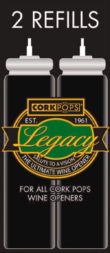 Cork Pops Wine Bottle Opener Refill Cartridges 2-Pack - Eco-Friendly, Fits All Models
