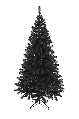 Perfect Holiday 7ft Black Canadian Pine Christmas Tree with 855 Tips & Metal Stand