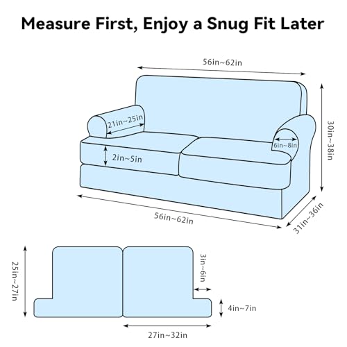 Waterproof Loveseat Cover Set - Stylish Slipcovers for 2-Seater Sofa