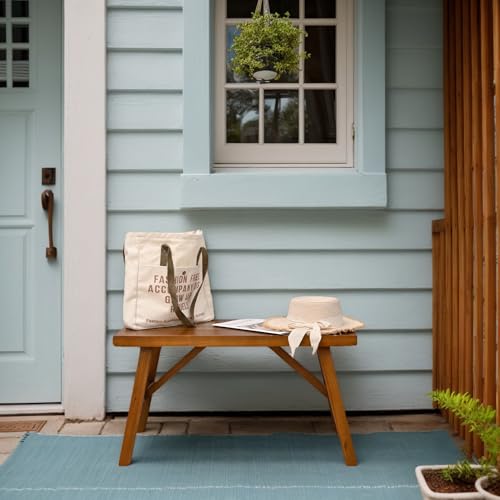 30-Inch Solid Wood Farmhouse Bench – Handcrafted Rustic Entryway Seating