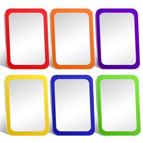6 Pcs Colorful Shatterproof Acrylic Mirrors, 6x4 Inch Small Craft Mirrors