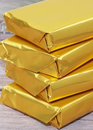 Penta Angel Gold 50pcs Candy Bar Wrappers; Foil Backing for Chocolate Bars, 16x19 cm