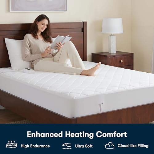 Queen Heated Mattress Pad with Dual Zone Comfort & 10 Heat Settings