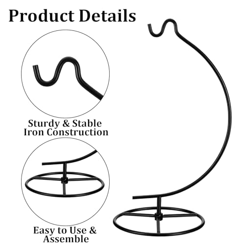 10 Pack Metal Ornament Stands for Air Plants & Decorations - 10.8" Height, Black