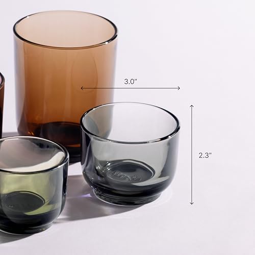 Fellow Pirch Cortado Glasses 4.5 oz Smoke Set of 2 - Weighted Soda Lime Glass Coffee Cups