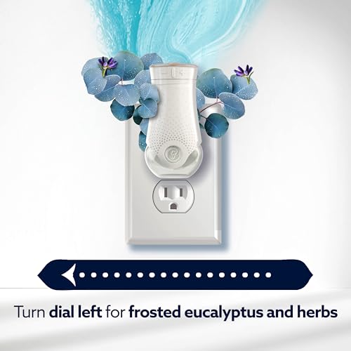Plug-In Scented Oil Air Freshener Set with 2 Refills, Eucalyptus & Waterlily
