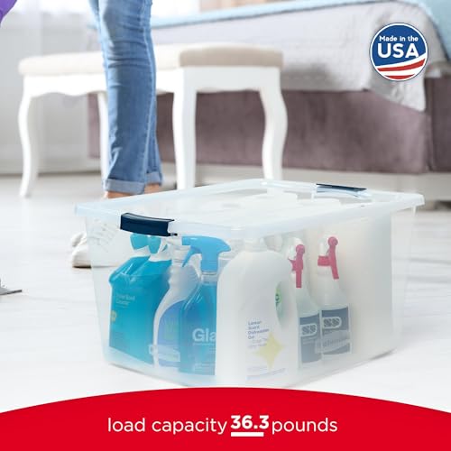 Clear Storage Bins with Lids 71 Quart 4-Pack Stackable