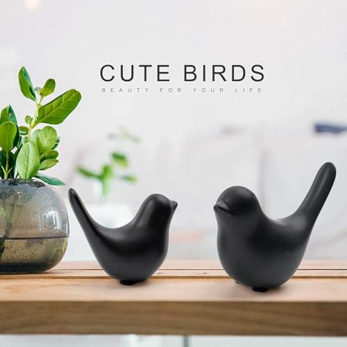 Ceramic Bird Statues Set of 2 Modern Decorative Animal Ornaments