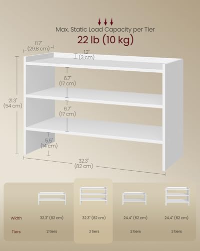 3-Tier Stackable Shoe Rack, Modern Minimalist Entryway & Closet Organizer