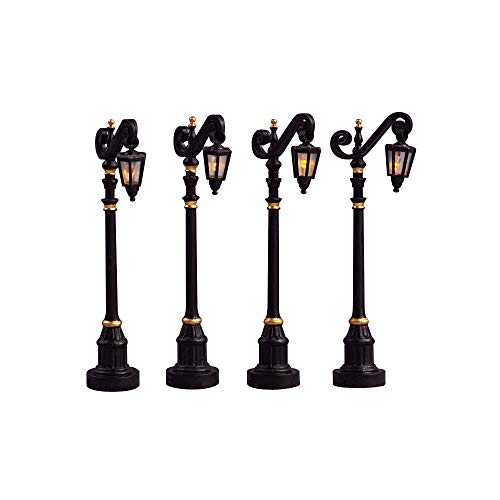 Lemax Christmas Colonial Street Lamp Set of 4 - Battery Operated Holiday Decor