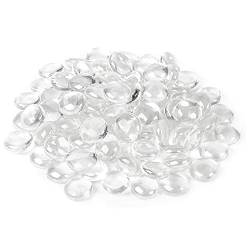 Clear Flat Glass Marbles & Gems for Vase Fillers and Crafts (5 lbs)