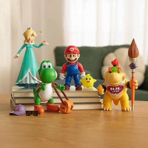 5-Inch Mario Action Figure with Glow-in-the-Dark Luma Star Accessory