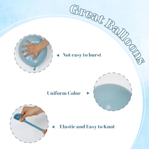 60pcs Blue and Brown Balloon Garland Kit for Baby Shower and Birthday