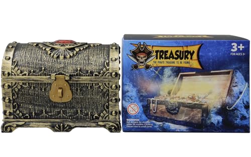 Kids Pirate Treasure Chest with Lock and Key – Decorative Storage Box
