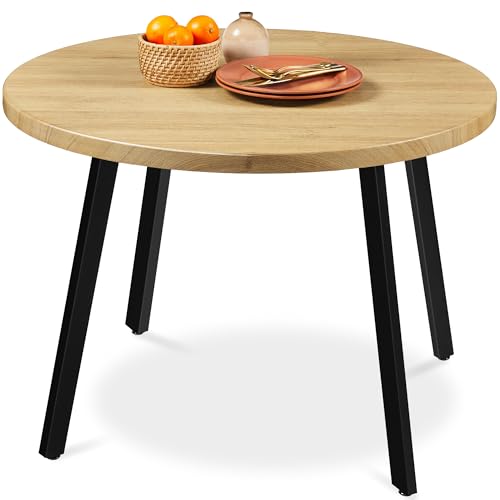 Best Choice Products 35.5-Inch Natural Round Dining Table for 2-4, Mid-Century Kitchen Nook