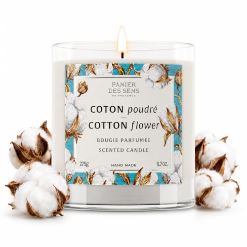 Panier des Sens Cotton Flower Scented Candle 9.7 oz – Hand-Poured Soy Wax