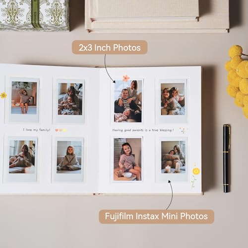 Mini Photo Album for 2x3 Inch Film, 112 Pockets with Memo Writing Space