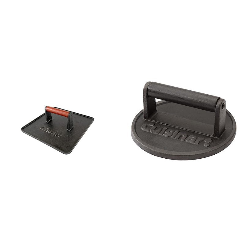 Cuisinart Cast Iron Griddle Press and Smashed Burger Press Bundle