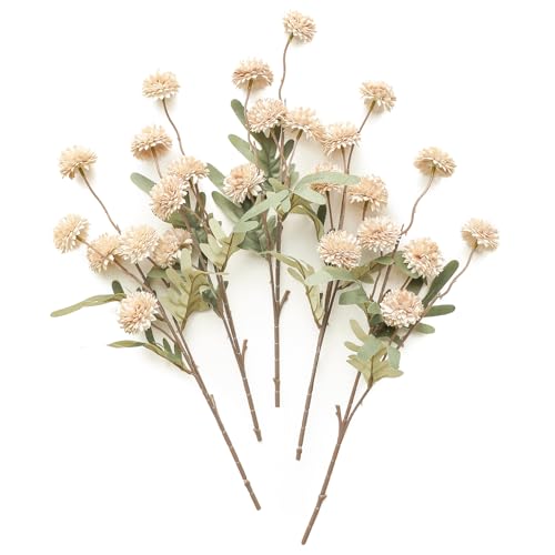 Faux Silk Mini Chrysanthemum Stems, 5-Pack for DIY Wedding & Home Decor