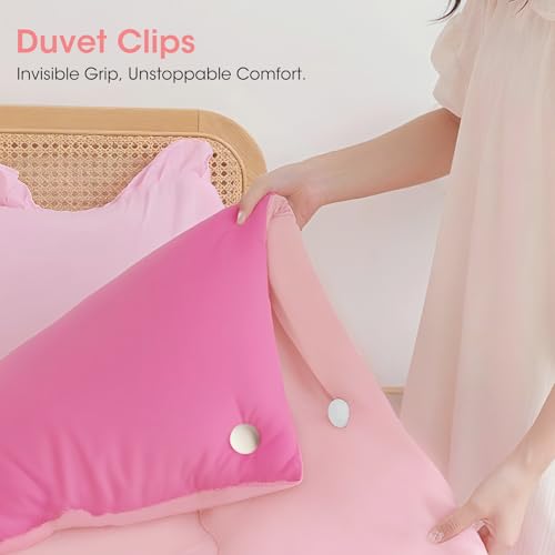 Duvet Cover Clips - 16 Set Comforter Fasteners with Soft Fabric