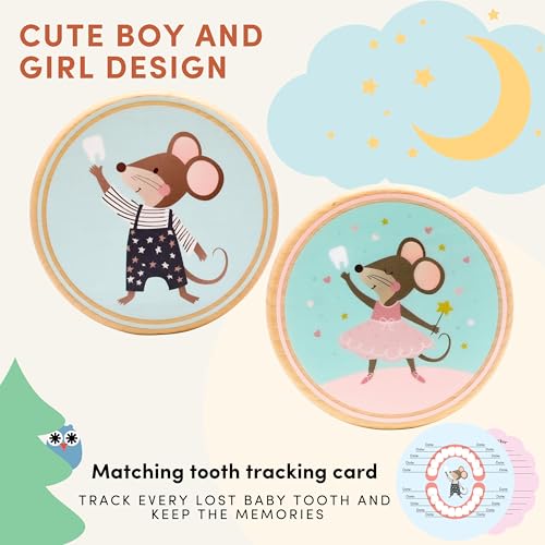Wooden Baby Tooth Keepsake Box - Beechwood First Tooth & Curl Organizer