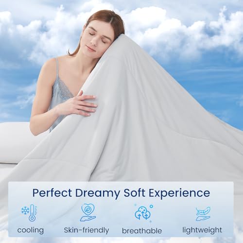 Topcee King Size Cooling Comforter for Hot Sleepers - Lightweight Ice Blanket