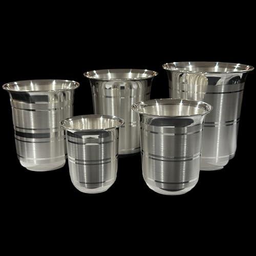 Balaji 999 Pure Silver Glass 3.5 Inch - 8.5 Ounces, Style#01, Hallmarked Silver