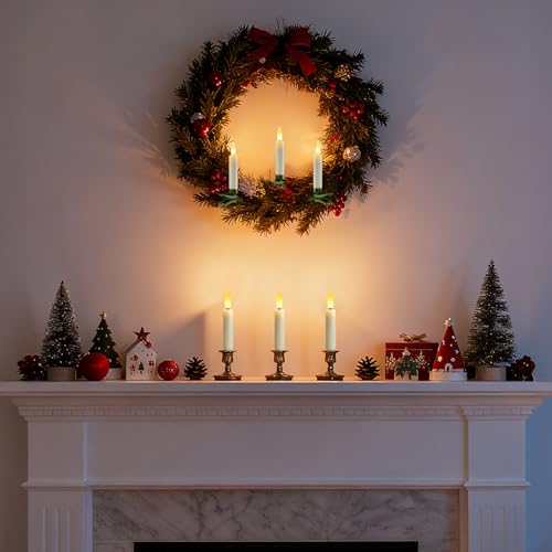 Meigic 20 Pcs Clip-On Flameless LED Candles for Xmas & Holiday Decor, Remote Timer