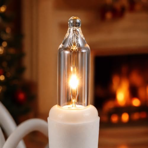 TERSHEEN 100 Count Christmas String Lights 21ft White Wire Incandescent Decor