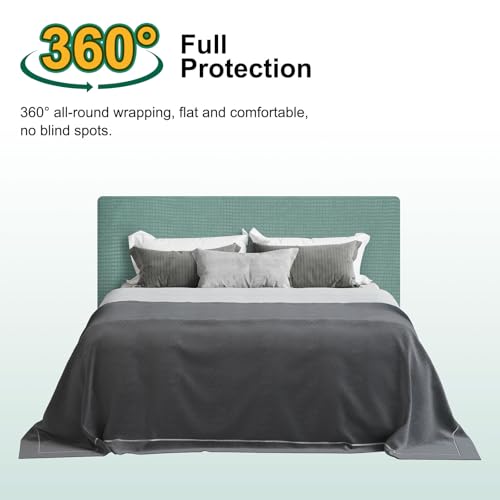 Stretch Bed Headboard Cover, Dustproof Protector for 1.1-1.4m Headboards, Green