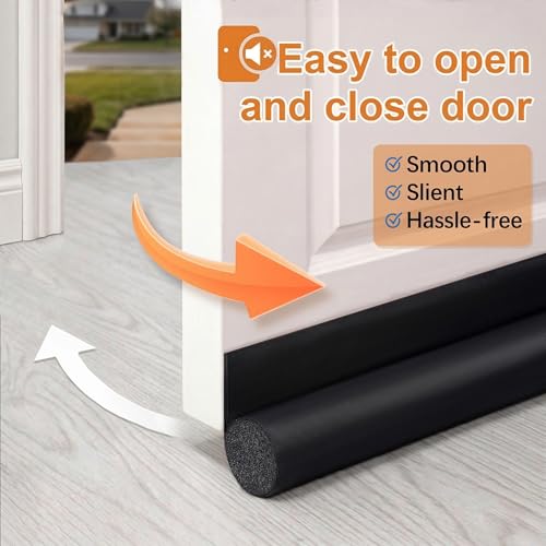 Under Door Draft Stopper 36 Inch - Soundproof Door Sweep & Seal Strip